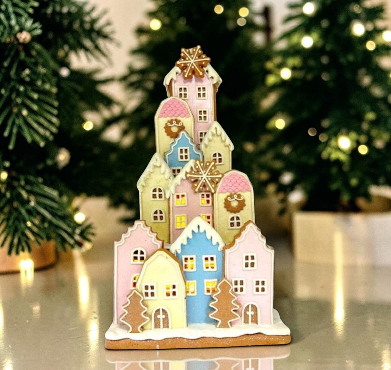 Pastel LED gingerbread house