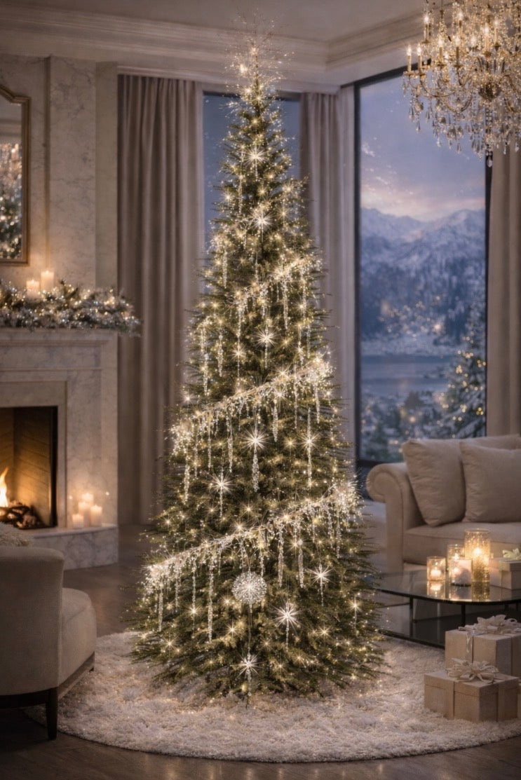 Floating Icicle Spiral Tree Lights