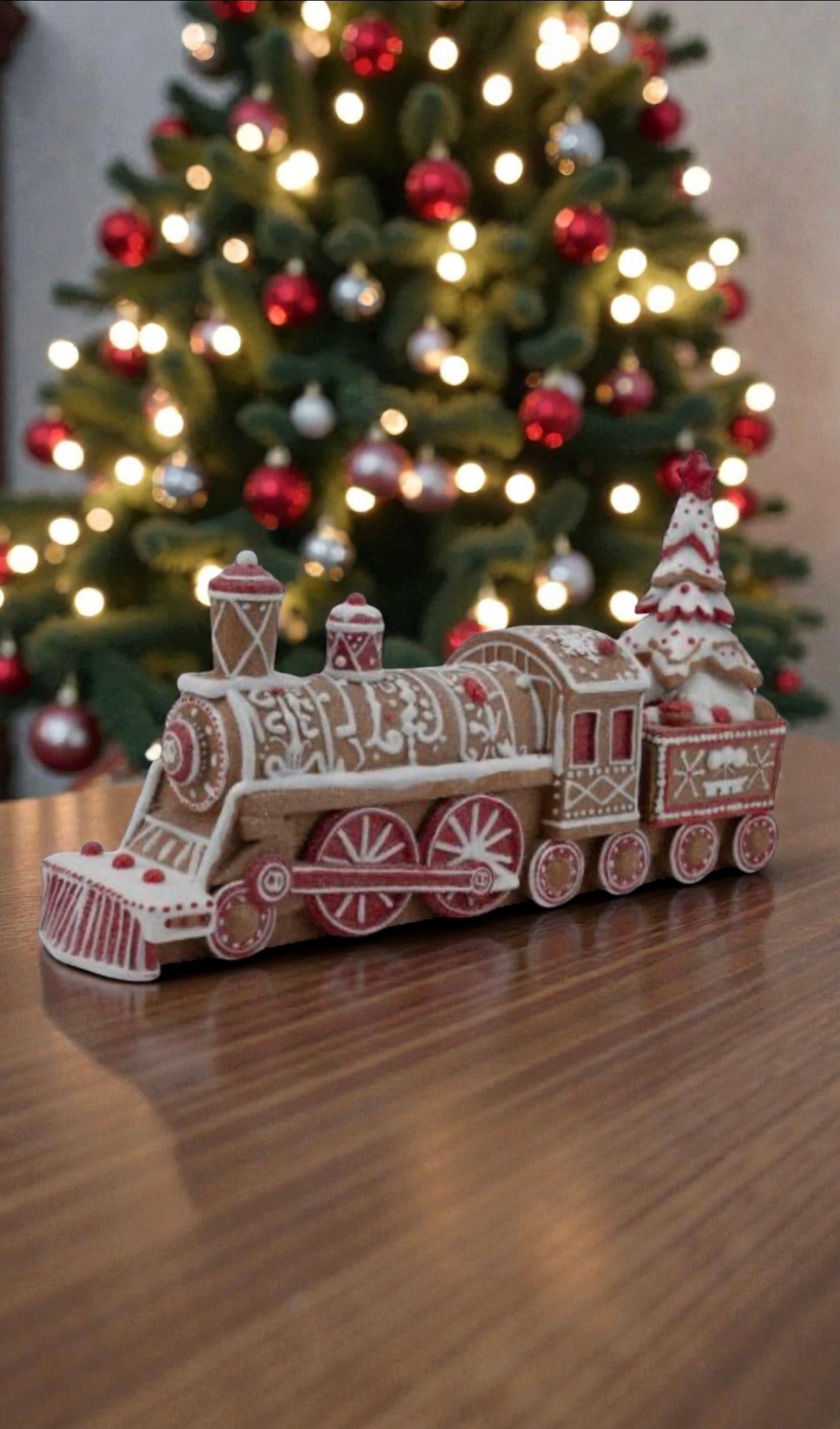 Red and White Gingerbread train.