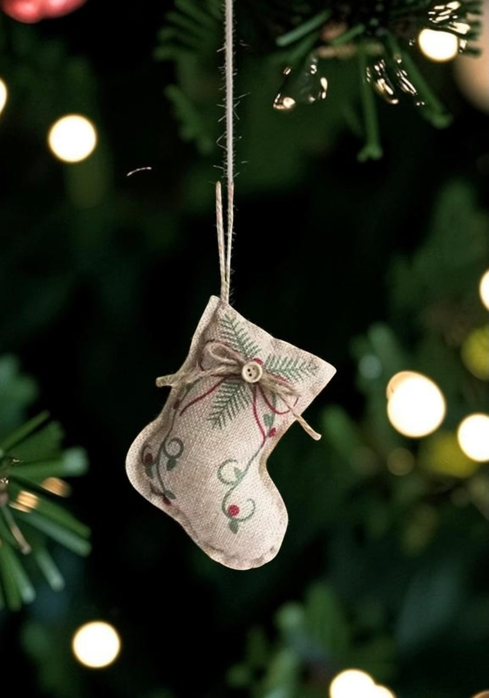 Rustic Burlap Santa stocking