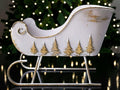 Metal sleigh white and gold