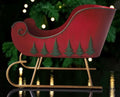 Metal sleigh red and green