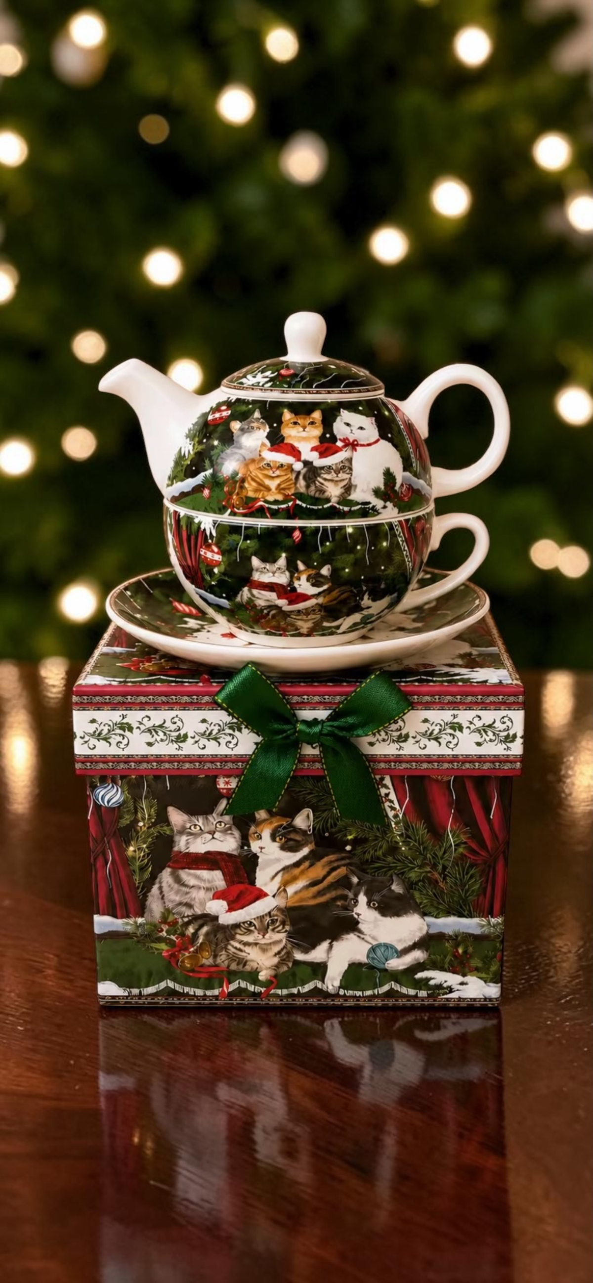 Cat lovers Christmas tea for one