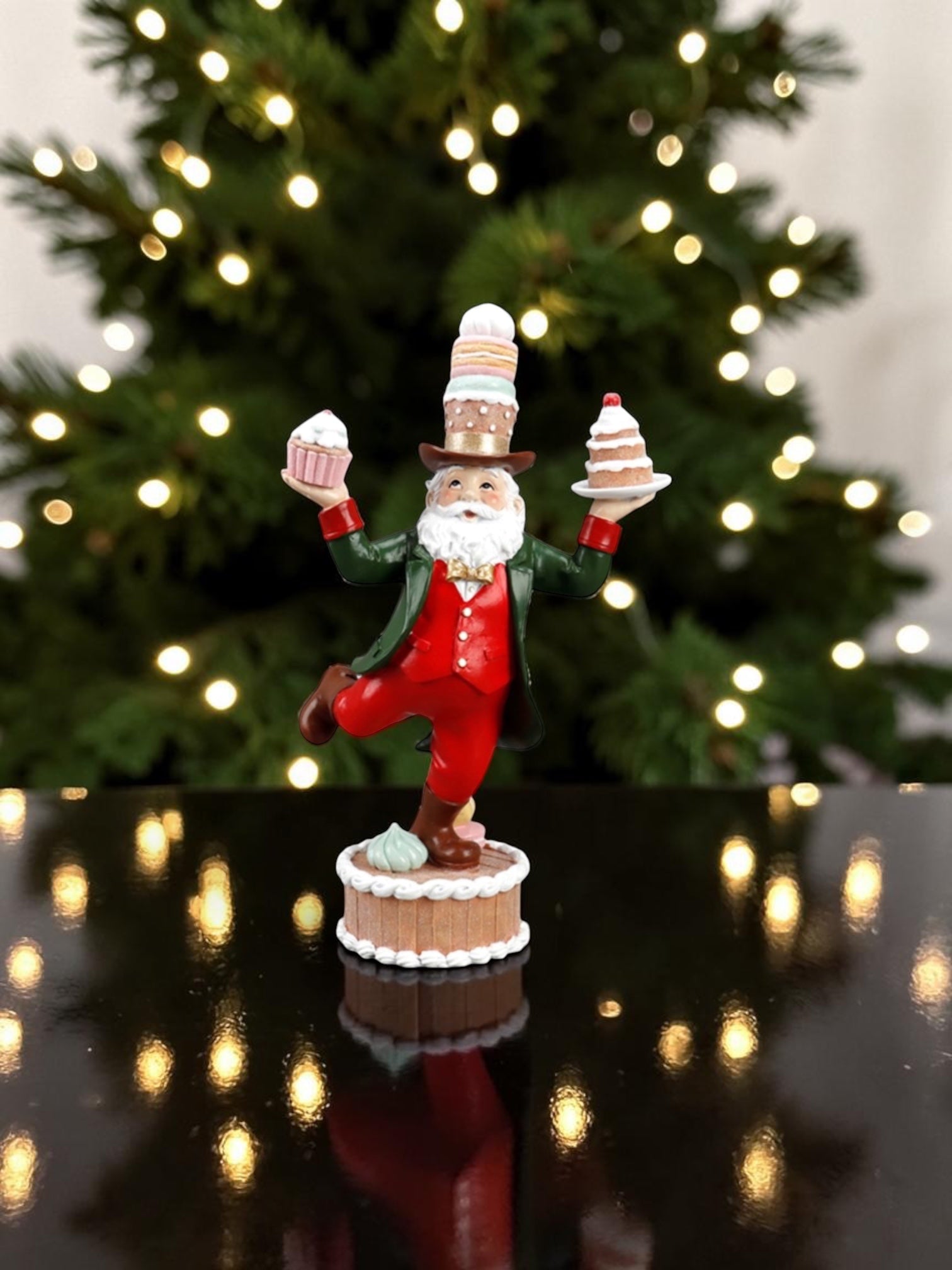 Whimsical Patisserie Santa Figurine