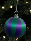 Green and purple satin bauble