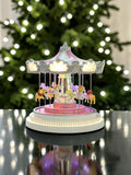 Whimsical Pink LED Musical Carousel