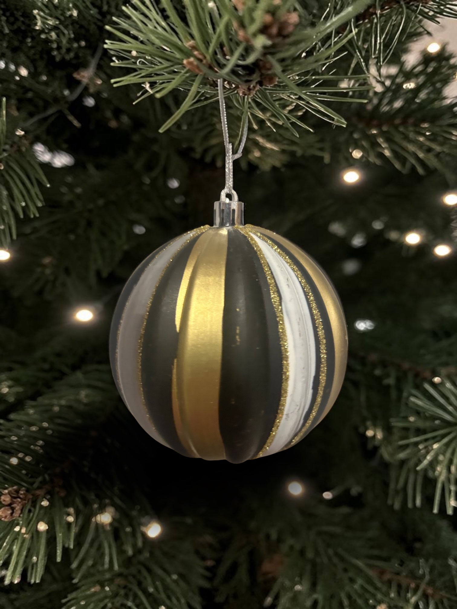 Black gold and white Bauble