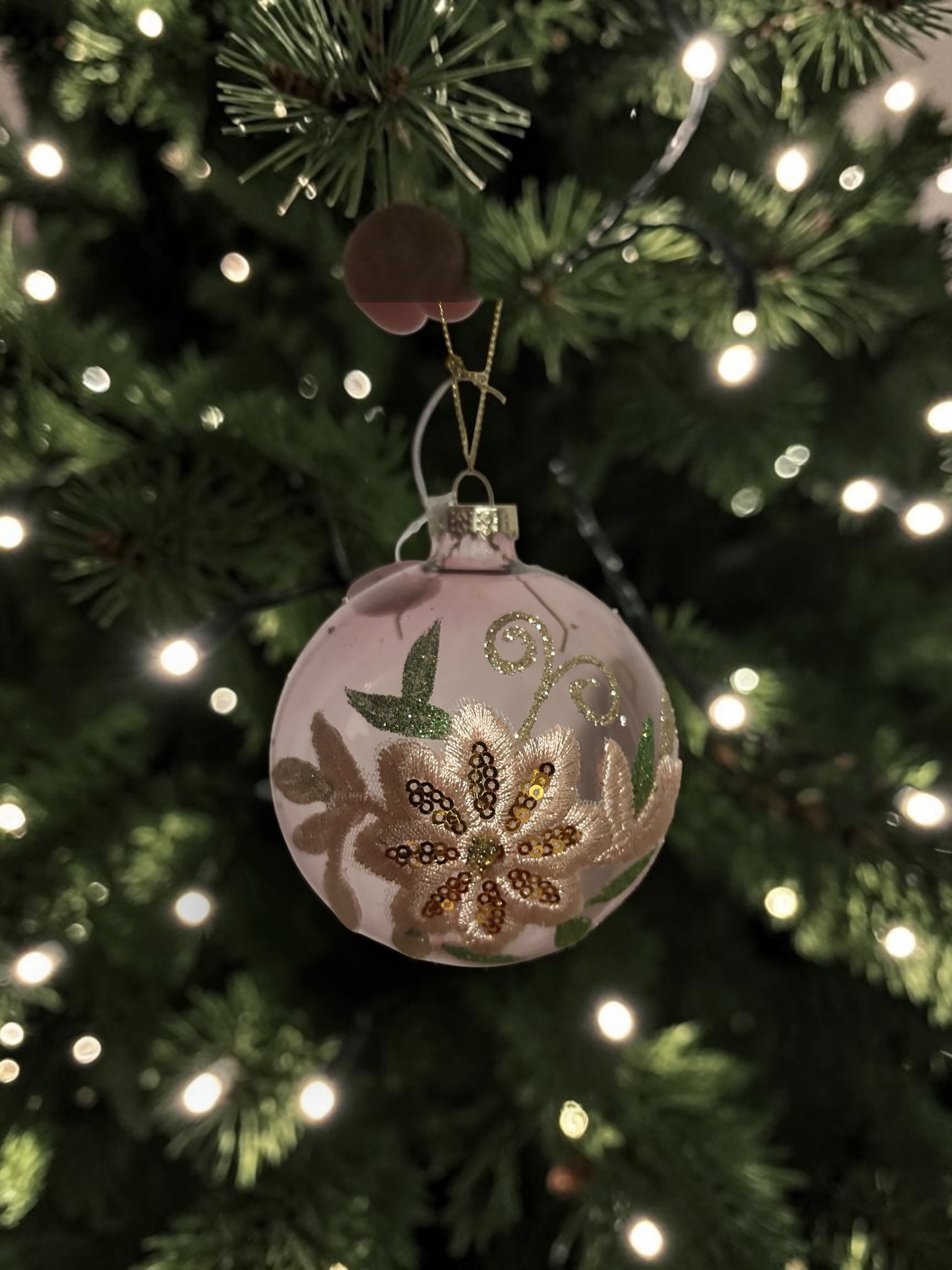 Pink flower bauble